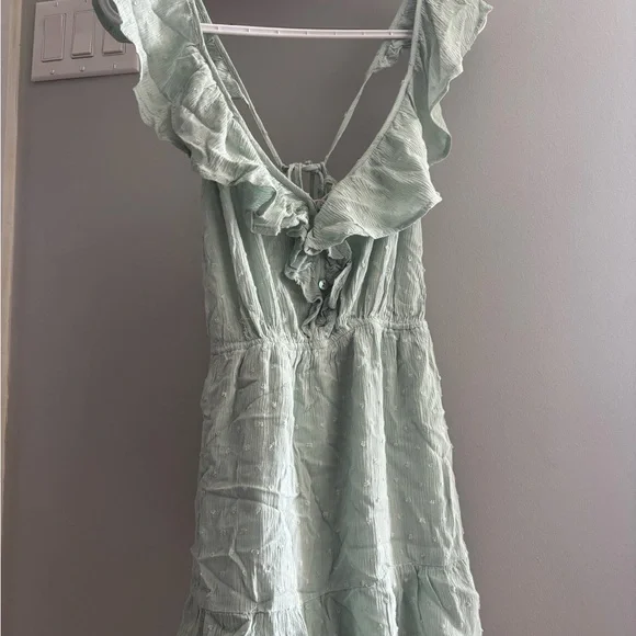 Mint Green Ruffled Dress - Picture 2 of 8